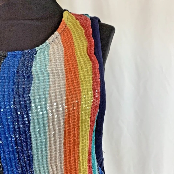 Eva Franco Coconinno Sequin Striped Top - Size Small NWT - Picture 3 of 6